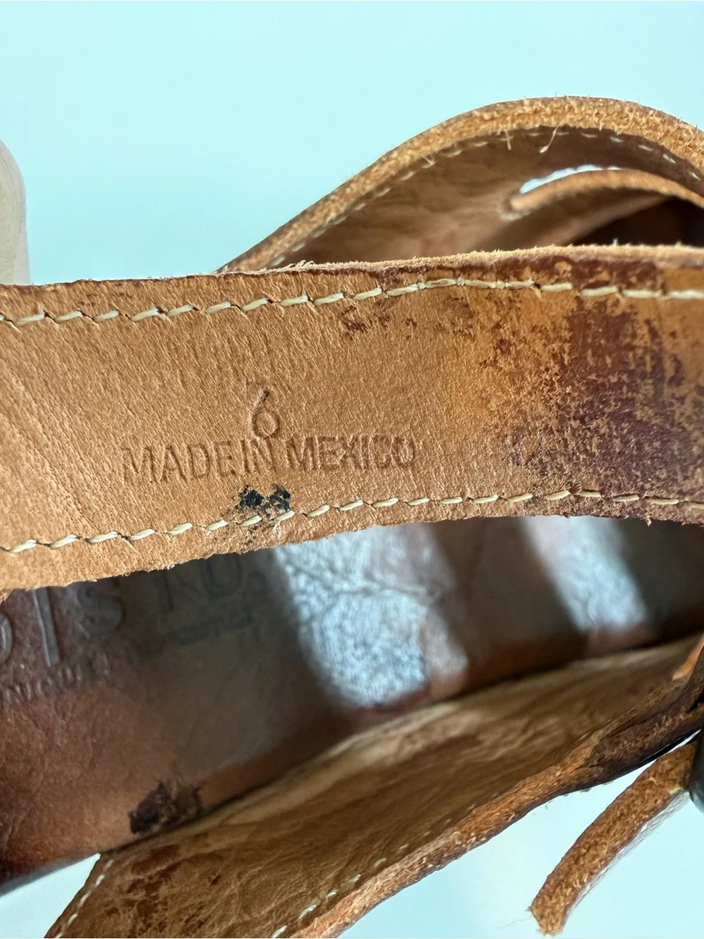 Bed Stu Brown Leather Platform Buckle Sandals